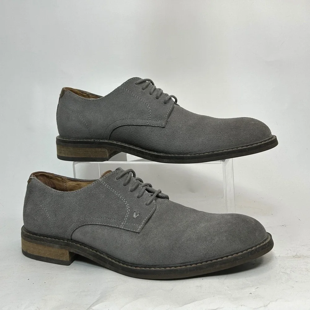 Vionic Graham Wingtip Oxford Gray Suede Comfort Dress Shoes Derby Size Mens 11.5